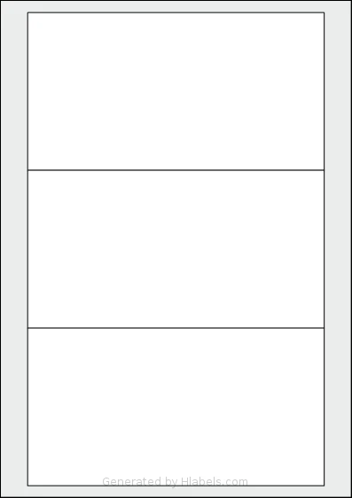 OnlineLabels® EU30130 template with 3 rectangular 177 x 94 millimeter labels per sheet, on A4-size adhesive blank label sheets.