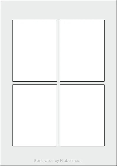 OnlineLabels® EU30131 template with 4 rectangular 80 x 110 millimeter labels per sheet, on A4-size adhesive blank label sheets.