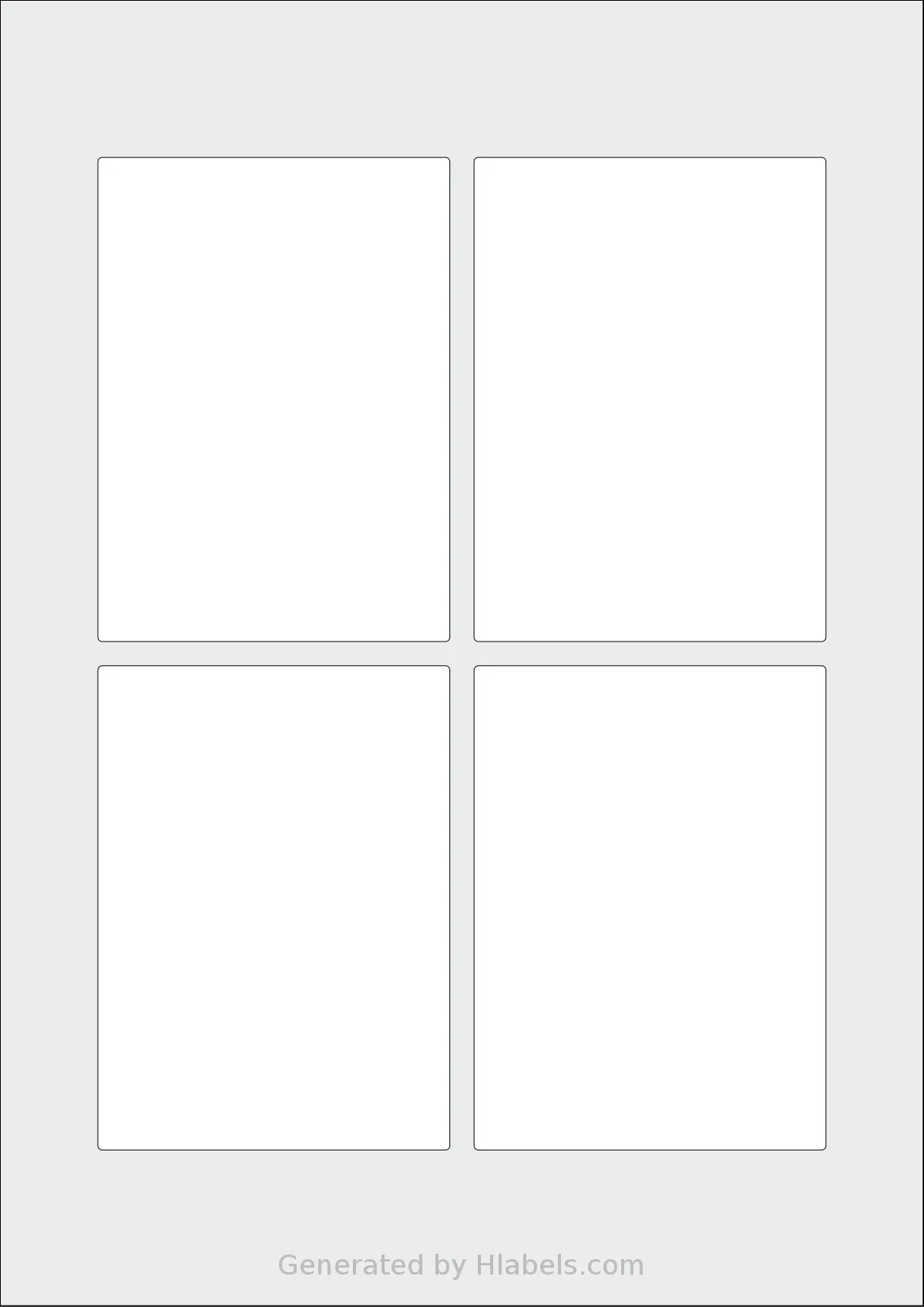 OnlineLabels® EU30131 template with 4 rectangular 80 x 110 millimeter labels per sheet, on A4-size adhesive blank label sheets.