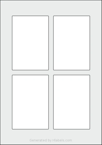 OnlineLabels® EU30132 template with 4 rectangular 75 x 111 millimeter labels per sheet, on A4-size adhesive blank label sheets.