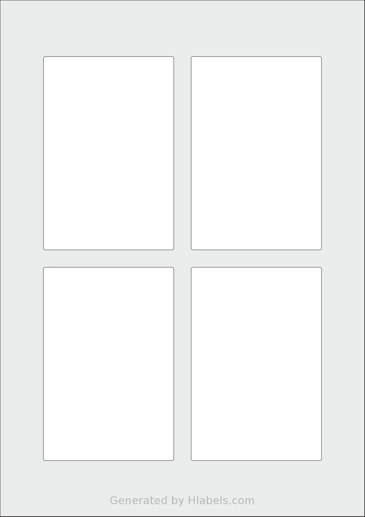 OnlineLabels® EU30132 template with 4 rectangular 75 x 111 millimeter labels per sheet, on A4-size adhesive blank label sheets.