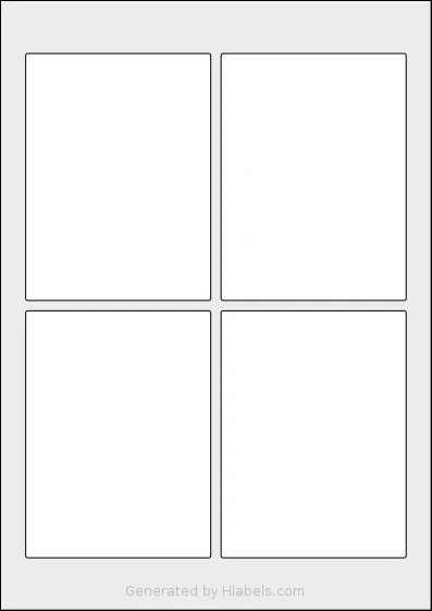 OnlineLabels® EU30133 template with 4 rectangular 90 x 120 millimeter labels per sheet, on A4-size adhesive blank label sheets.