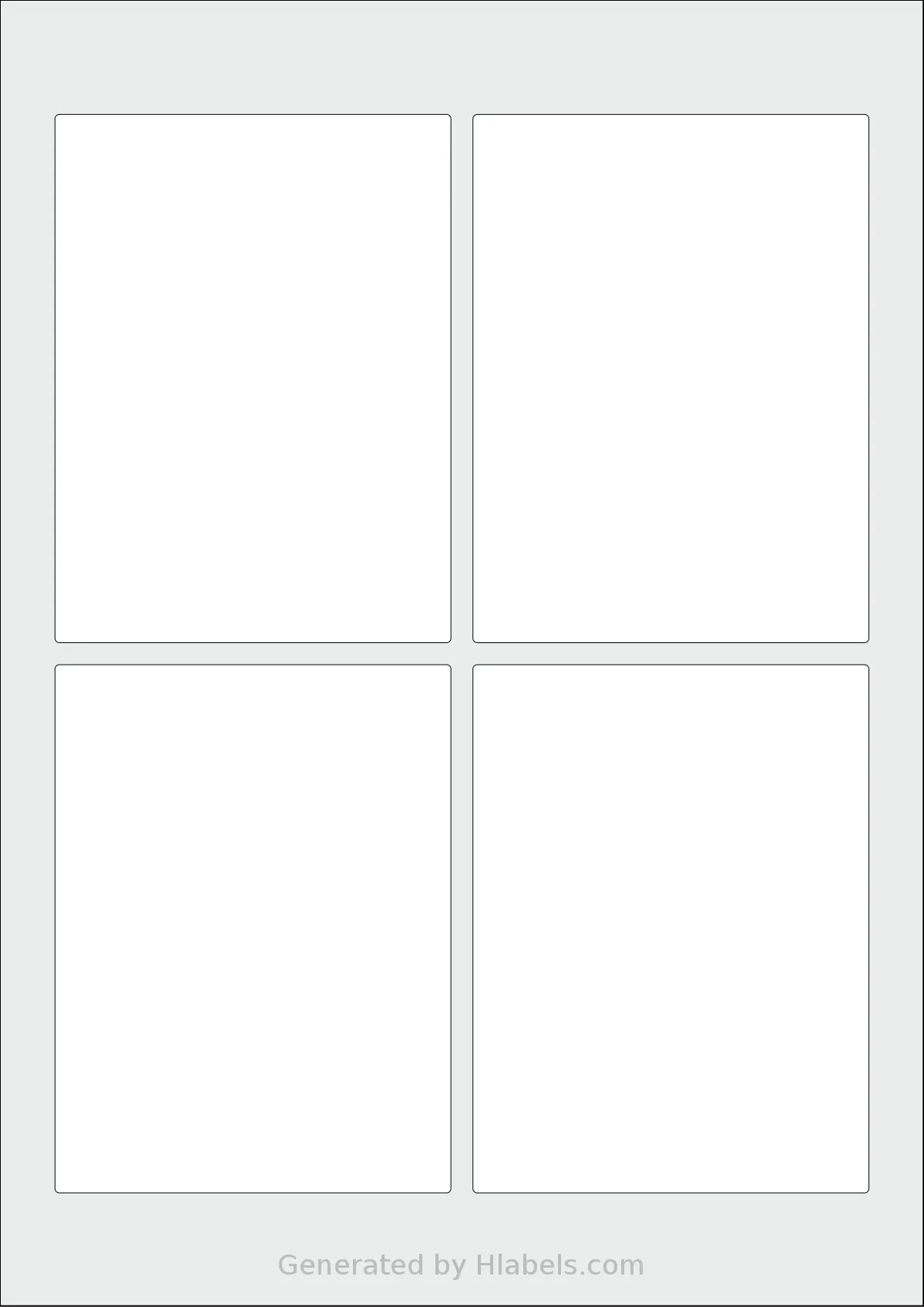 OnlineLabels® EU30133 template with 4 rectangular 90 x 120 millimeter labels per sheet, on A4-size adhesive blank label sheets.