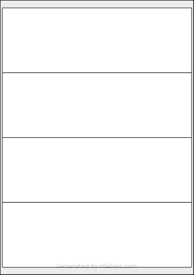 OnlineLabels® EU30134 template with 4 rectangular 205 x 70 millimeter labels per sheet, on A4-size adhesive blank label sheets.