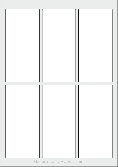 OnlineLabels® EU30137 template with 6 rectangular 60 x 130 millimeter labels per sheet, on A4-size adhesive blank label sheets.