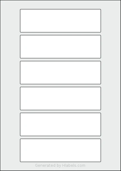 OnlineLabels® EU30138 template with 6 rectangular 140 x 40 millimeter labels per sheet, on A4-size adhesive blank label sheets.