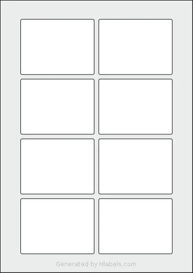 OnlineLabels® EU30142 template with 8 rectangular 80 x 60 millimeter labels per sheet, on A4-size adhesive blank label sheets.
