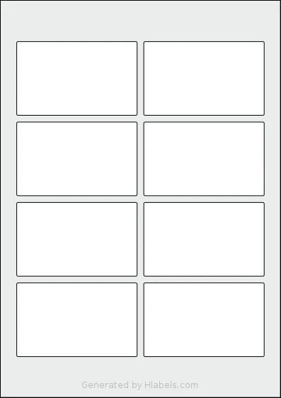 OnlineLabels® EU30143 template with 8 rectangular 90 x 55 millimeter labels per sheet, on A4-size adhesive blank label sheets.