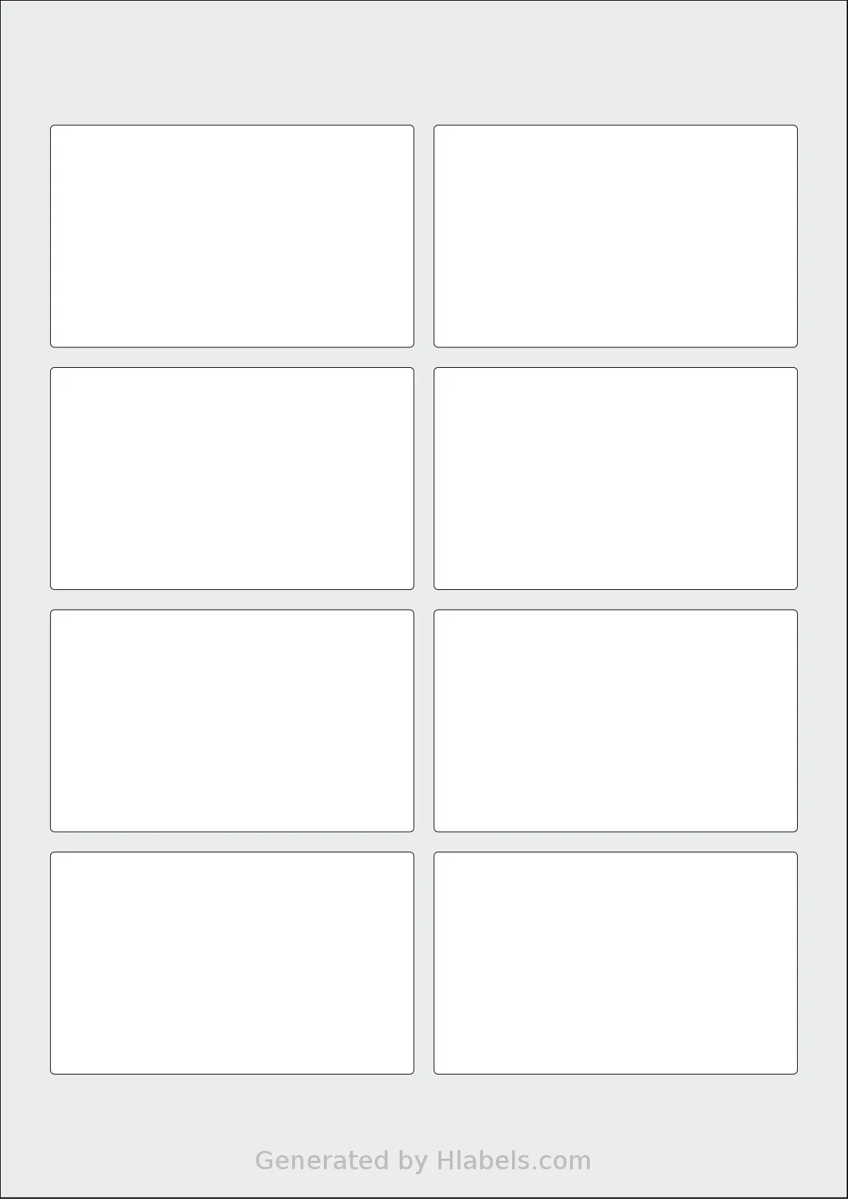 OnlineLabels® EU30143 template with 8 rectangular 90 x 55 millimeter labels per sheet, on A4-size adhesive blank label sheets.