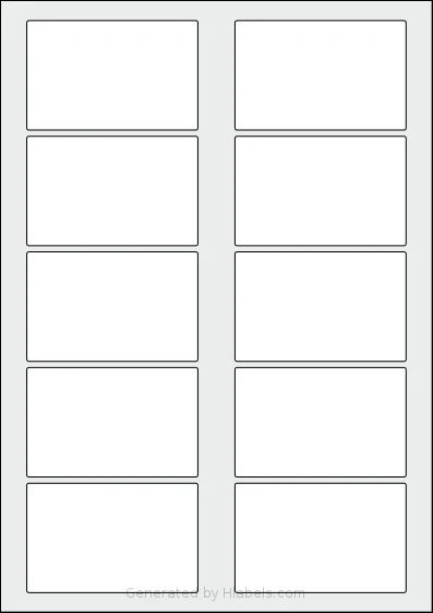 OnlineLabels® EU30146 template with 10 rectangular 83 x 53 millimeter labels per sheet, on A4-size adhesive blank label sheets.