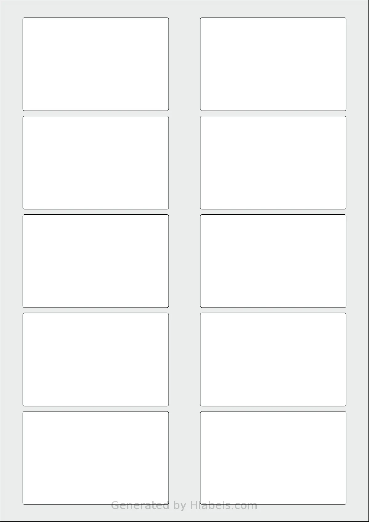 OnlineLabels® EU30146 template with 10 rectangular 83 x 53 millimeter labels per sheet, on A4-size adhesive blank label sheets.