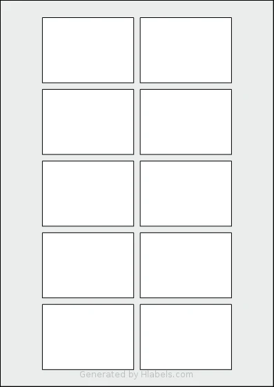 OnlineLabels® EU30147 template with 10 rectangular 70 x 50 millimeter labels per sheet, on A4-size adhesive blank label sheets.