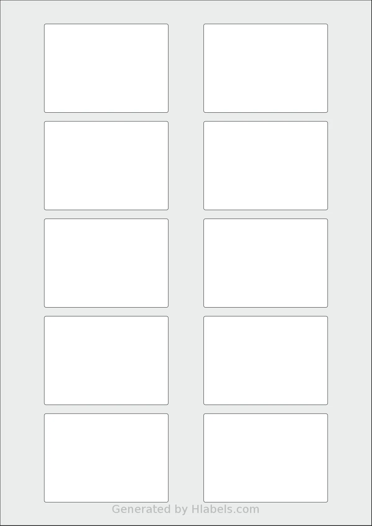 OnlineLabels® EU30148 template with 10 rectangular 70 x 50 millimeter labels per sheet, on A4-size adhesive blank label sheets.
