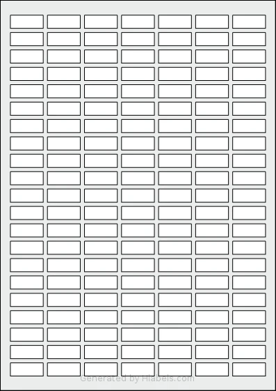 OnlineLabels® EU30170 template with 147 rectangular 25 x 10 millimeter labels per sheet, on A4-size adhesive blank label sheets.
