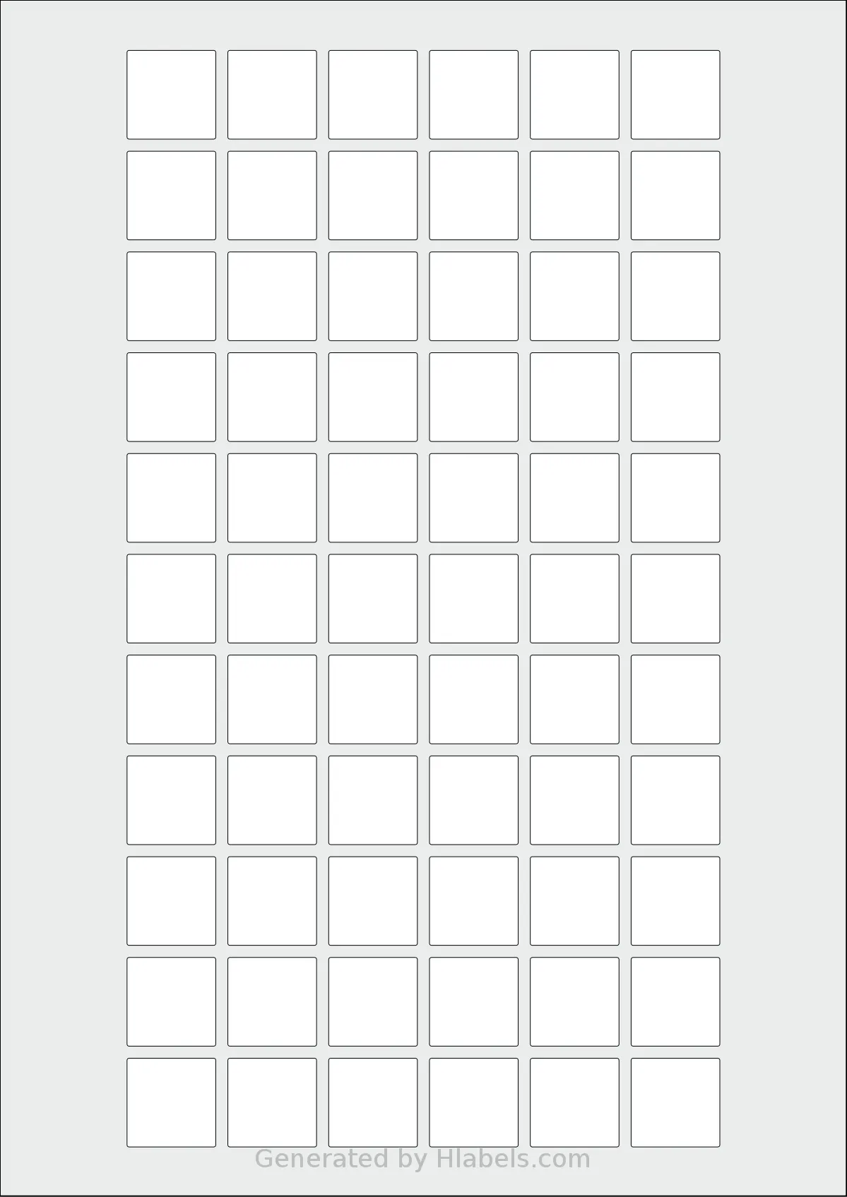 OnlineLabels® EU30178 template with 66 square 22 x 22 millimeter labels per sheet, on A4-size adhesive blank label sheets.