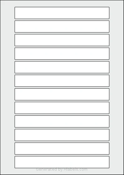 OnlineLabels® EU30214 template with 12 rectangular 160 x 20 millimeter labels per sheet, on A4-size adhesive blank label sheets.