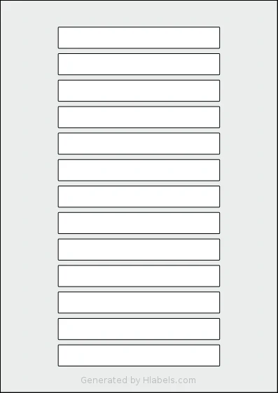 OnlineLabels® EU30215 template with 13 rectangular 122 x 16 millimeter labels per sheet, on A4-size adhesive blank label sheets.