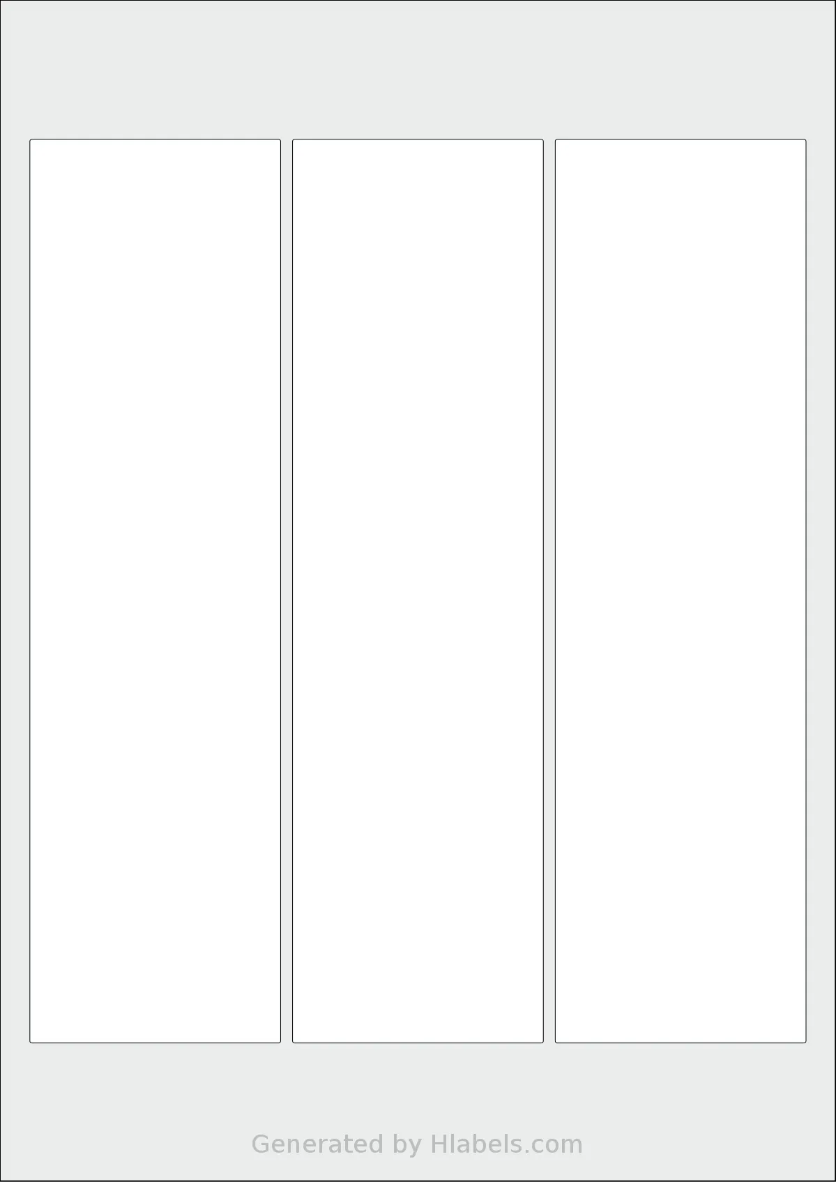 OnlineLabels® EU30216 template with 3 rectangular 63 x 227 millimeter labels per sheet, on A4-size adhesive blank label sheets.