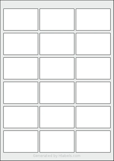 OnlineLabels® EU30234 template with 18 rectangular 63.5 x 40 millimeter labels per sheet, on A4-size adhesive blank label sheets.