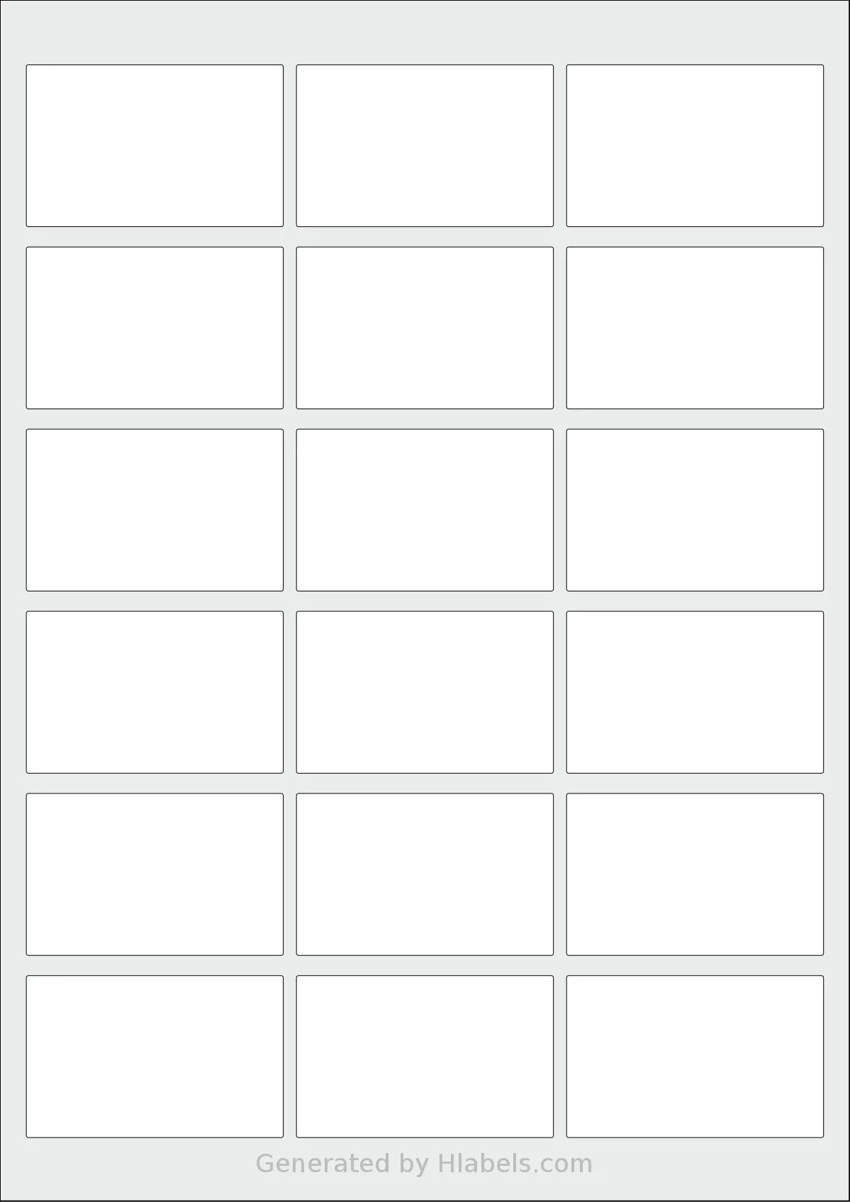 OnlineLabels® EU30234 template with 18 rectangular 63.5 x 40 millimeter labels per sheet, on A4-size adhesive blank label sheets.