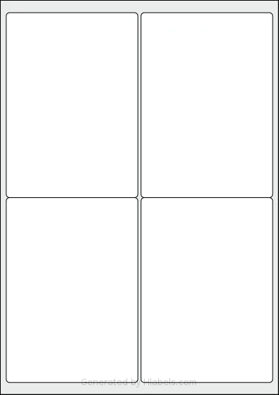 OnlineLabelsAU® 123 Template OnlineLabelsAU® 123 template with 4 rectangular 99.1 x 139 millimeter labels per sheet, on A4-size adhesive blank label sheets.