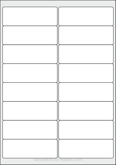 OnlineLabelsAU® 127 Template OnlineLabelsAU® 127 template with 16 rectangular 99.1 x 34 millimeter labels per sheet, on A4-size adhesive blank label sheets.