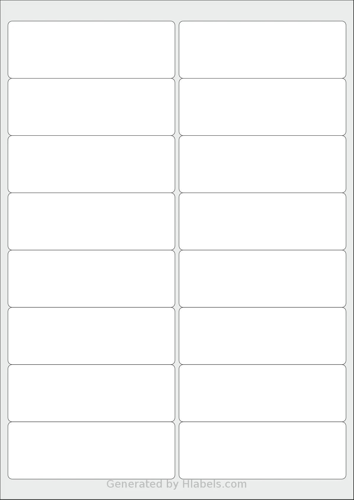 OnlineLabelsAU® 127 template with 16 rectangular 99.1 x 34 millimeter labels per sheet, on A4-size adhesive blank label sheets.