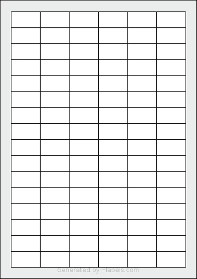 Pimaco® A4248 template with 96 rectangular 31 x 17 millimeter labels per sheet, on A4-size adhesive blank label sheets.