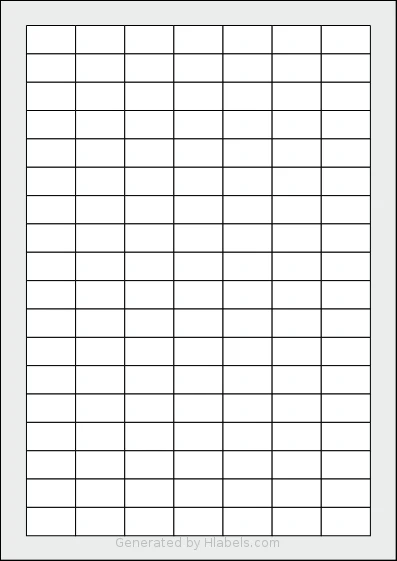 Pimaco® A4349 template with 126 rectangular 26 x 15 millimeter labels per sheet, on A4-size adhesive blank label sheets.