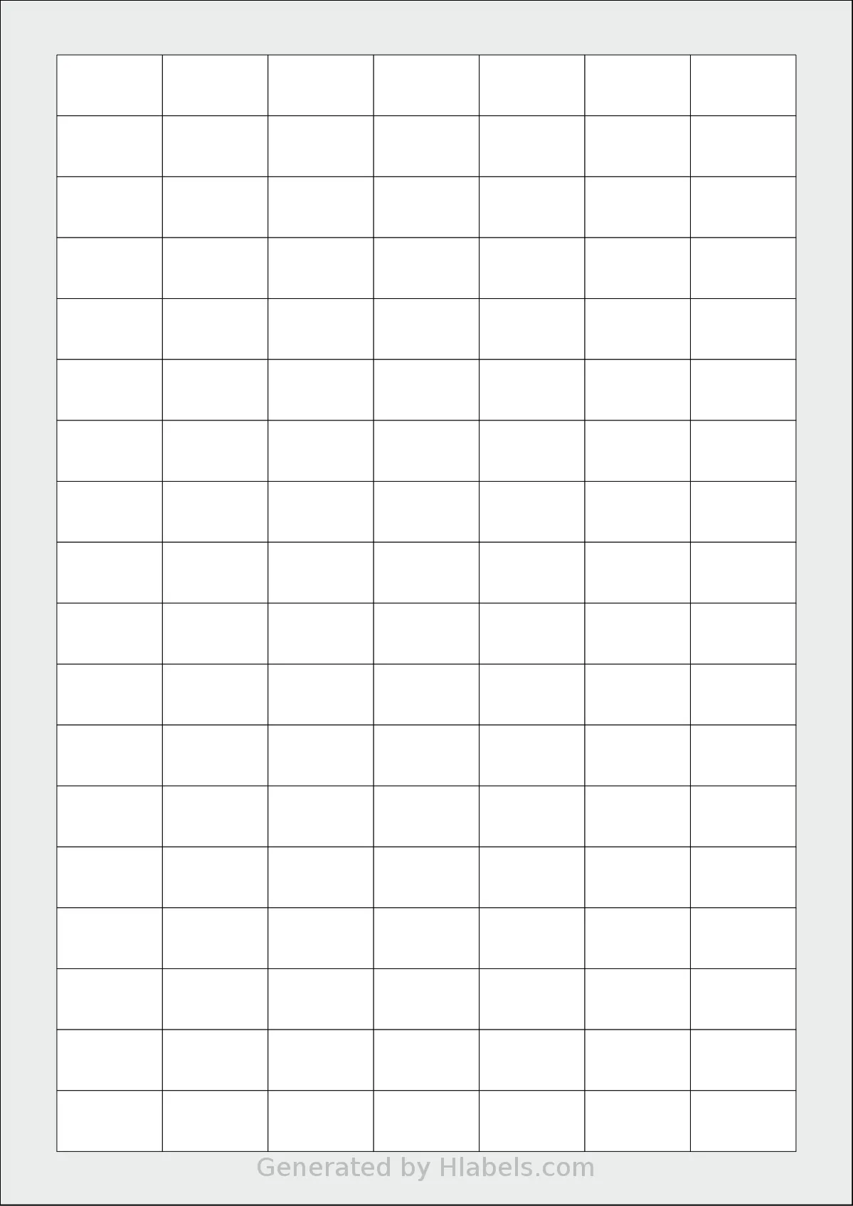 Pimaco® A4349 template with 126 rectangular 26 x 15 millimeter labels per sheet, on A4-size adhesive blank label sheets.