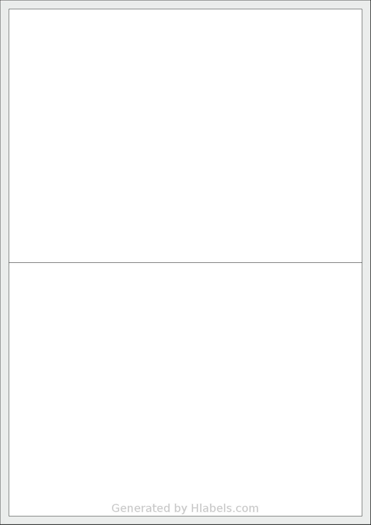 Pimaco® A4368 template with 2 rectangular 199.9 x 143.4 millimeter labels per sheet, on A4-size adhesive blank label sheets.