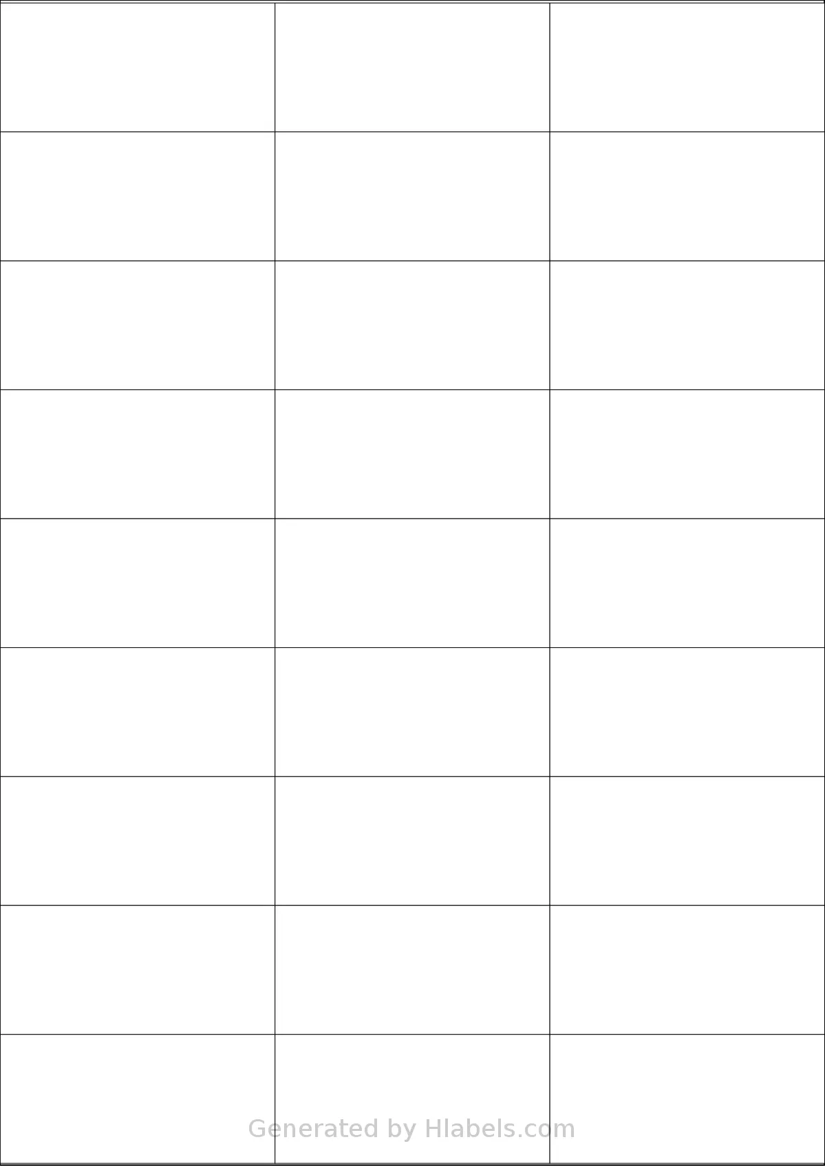 Pimaco® SLA43370 template with 27 rectangular 69.96 x 32.83 millimeter labels per sheet, on A4-size adhesive blank label sheets.