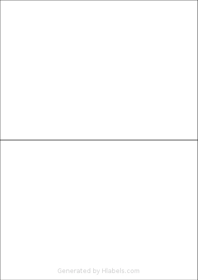 Printation® 1367592-XP template with 2 rectangular 210 x 148.5 millimeter labels per sheet, on A4-size adhesive blank label sheets.
