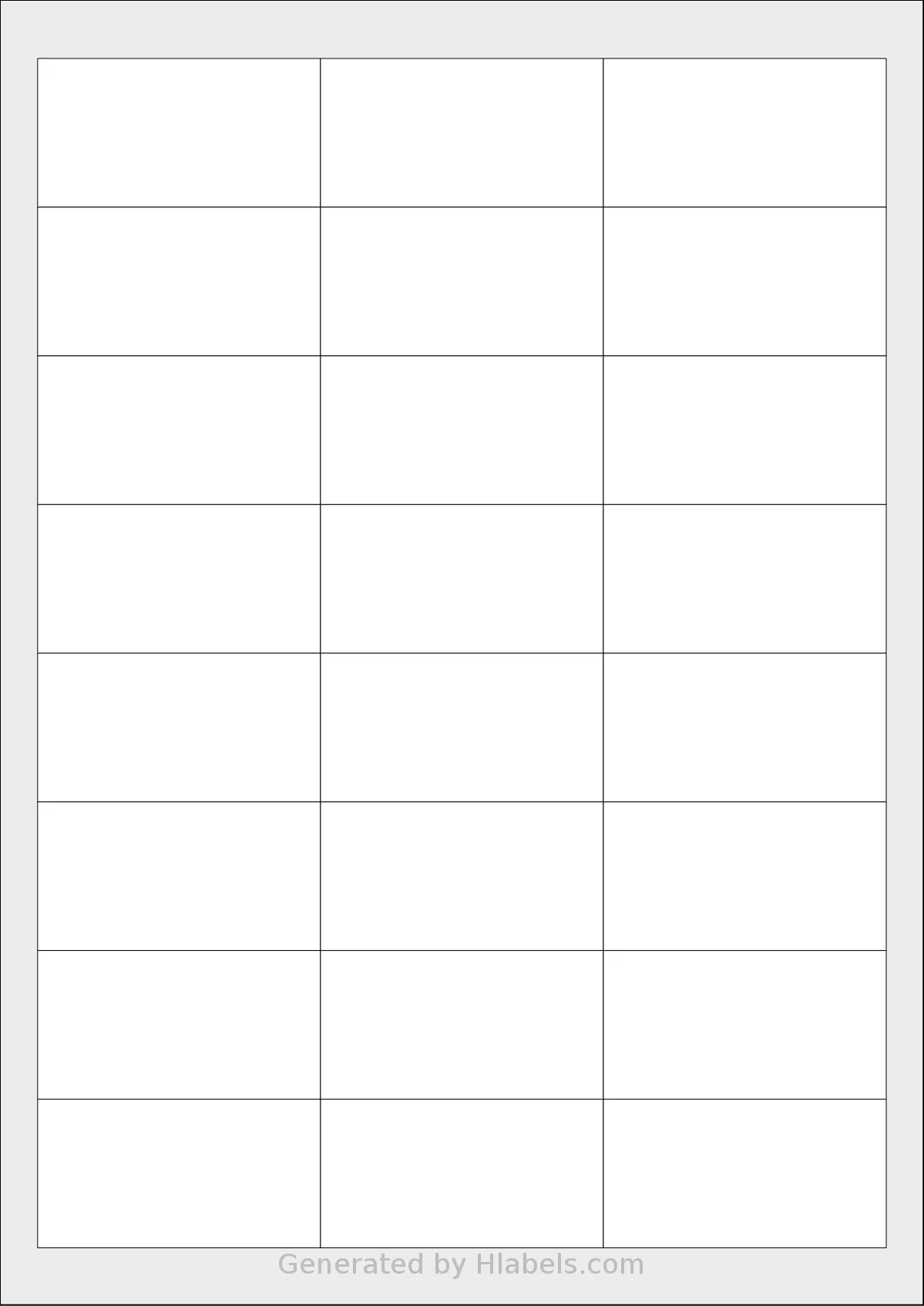 Printation® 1367697-NP template with 24 rectangular 64.3 x 33.8 millimeter labels per sheet, on A4-size adhesive blank label sheets.
