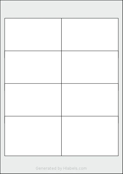 Printation® 1367764-NP template with 8 rectangular 97 x 67.7 millimeter labels per sheet, on A4-size adhesive blank label sheets.