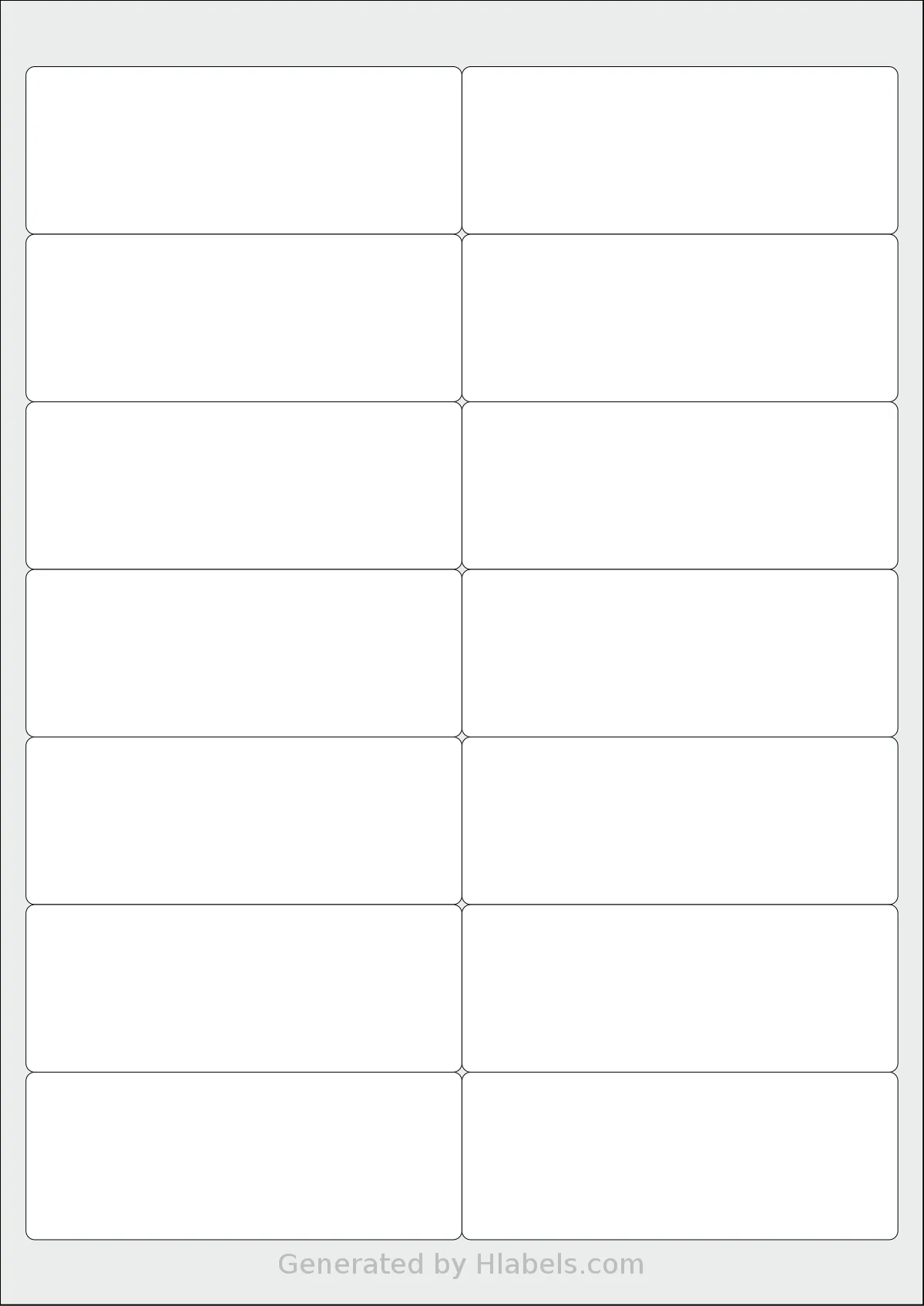 Printation® 1367786-NP template with 14 rectangular 99.1 x 38.1 millimeter labels per sheet, on A4-size adhesive blank label sheets.