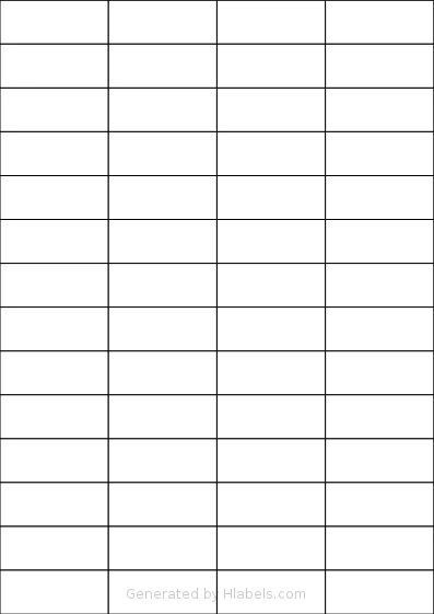 Printation® 1367847-GP template with 56 rectangular 52.5 x 21.2 millimeter labels per sheet, on A4-size adhesive blank label sheets.