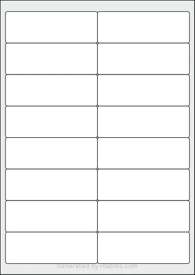 Printation® 1431563-NM template with 16 rectangular 99.1 x 34 millimeter labels per sheet, on A4-size adhesive blank label sheets.