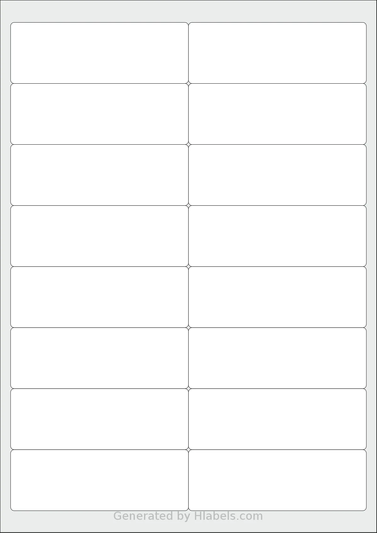 Printation® 1431563-NM template with 16 rectangular 99.1 x 34 millimeter labels per sheet, on A4-size adhesive blank label sheets.