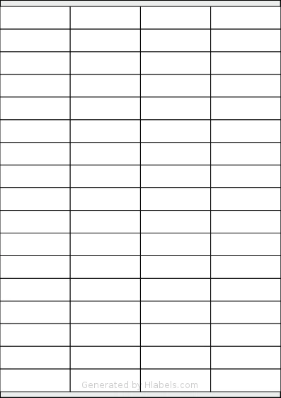 Printation® 1548825-GP template with 68 rectangular 52.5 x 16.9 millimeter labels per sheet, on A4-size adhesive blank label sheets.