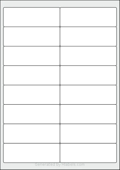 Printation® 1558496-GP template with 16 rectangular 99.1 x 33.9 millimeter labels per sheet, on A4-size adhesive blank label sheets.