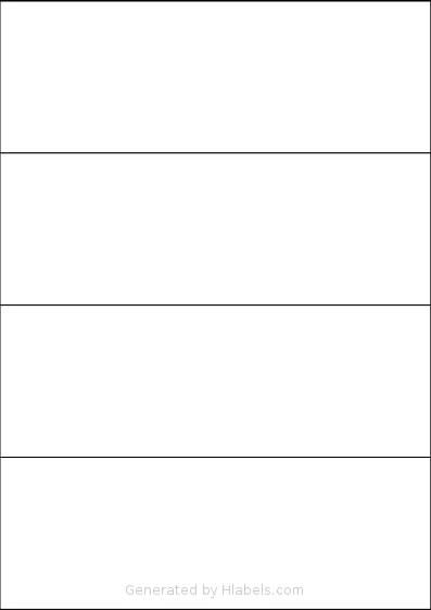 Printation® 1562641-GP template with 4 rectangular 210 x 74 millimeter labels per sheet, on A4-size adhesive blank label sheets.
