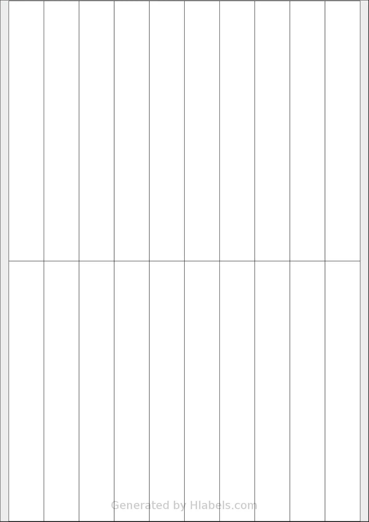 Sorex® 020148 template with 20 rectangular 20 x 148 millimeter labels per sheet, on A4-size adhesive blank label sheets.