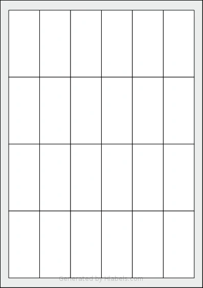 Sorex® 032069 template with 24 rectangular 32 x 69 millimeter labels per sheet, on A4-size adhesive blank label sheets.