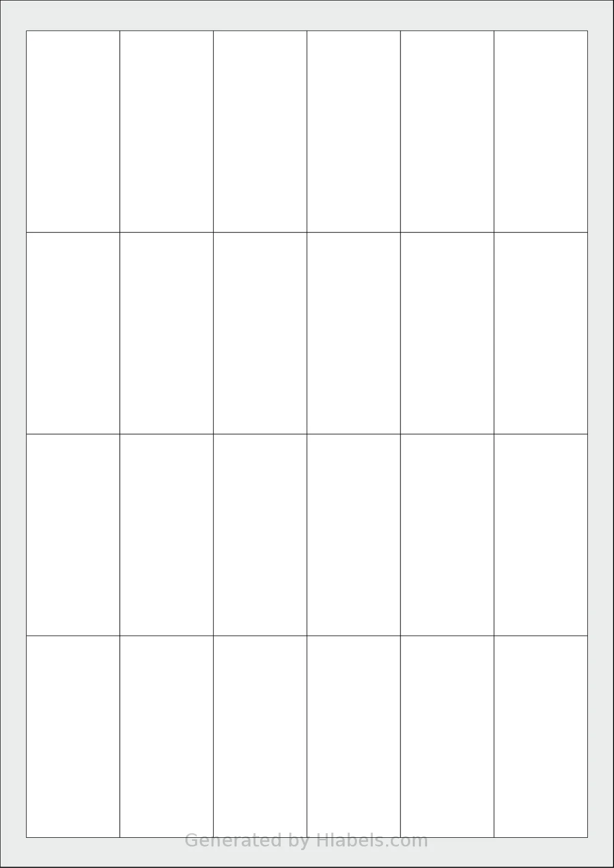 Sorex® 032069 template with 24 rectangular 32 x 69 millimeter labels per sheet, on A4-size adhesive blank label sheets.