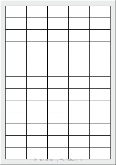 Sorex® 038021 template with 65 rectangular 38 x 21.2 millimeter labels per sheet, on A4-size adhesive blank label sheets.