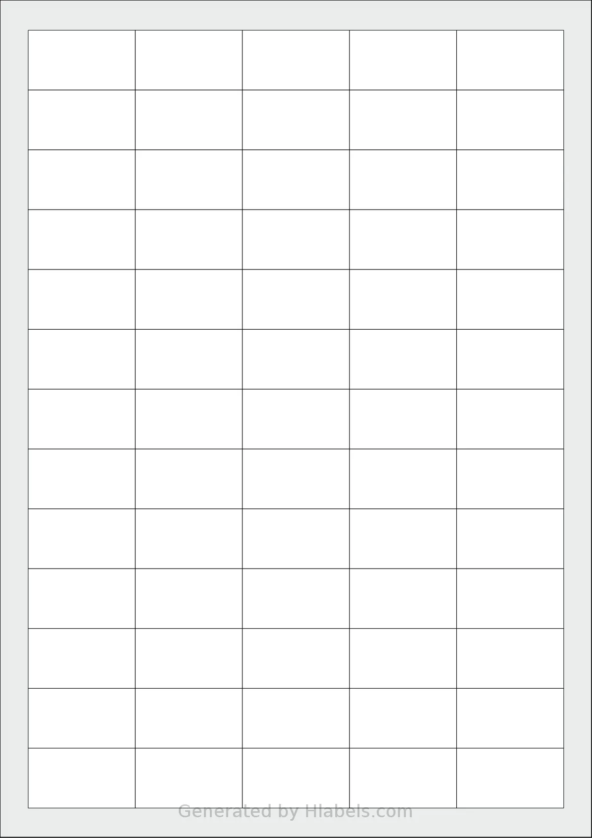 Sorex® 038021 template with 65 rectangular 38 x 21.2 millimeter labels per sheet, on A4-size adhesive blank label sheets.