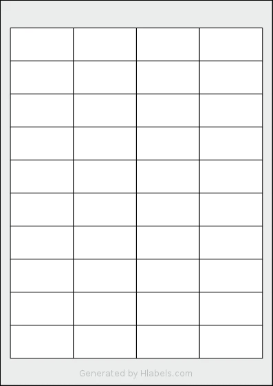 Sorex® 048025 template with 40 rectangular 48.5 x 25.4 millimeter labels per sheet, on A4-size adhesive blank label sheets.