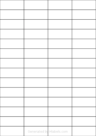 Sorex® 052021 template with 56 rectangular 52.5 x 21.2 millimeter labels per sheet, on A4-size adhesive blank label sheets.