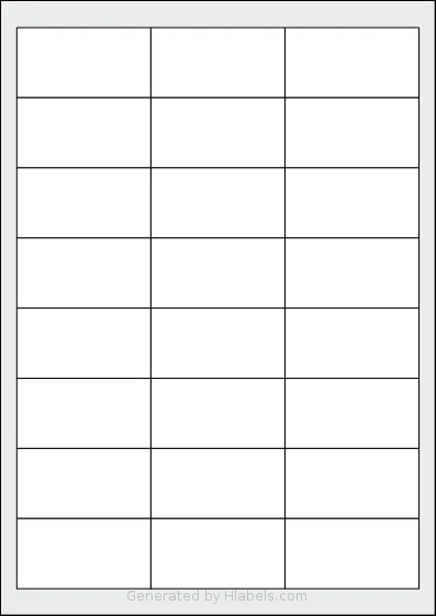 Sorex® 064033 template with 24 rectangular 64.6 x 33.8 millimeter labels per sheet, on A4-size adhesive blank label sheets.
